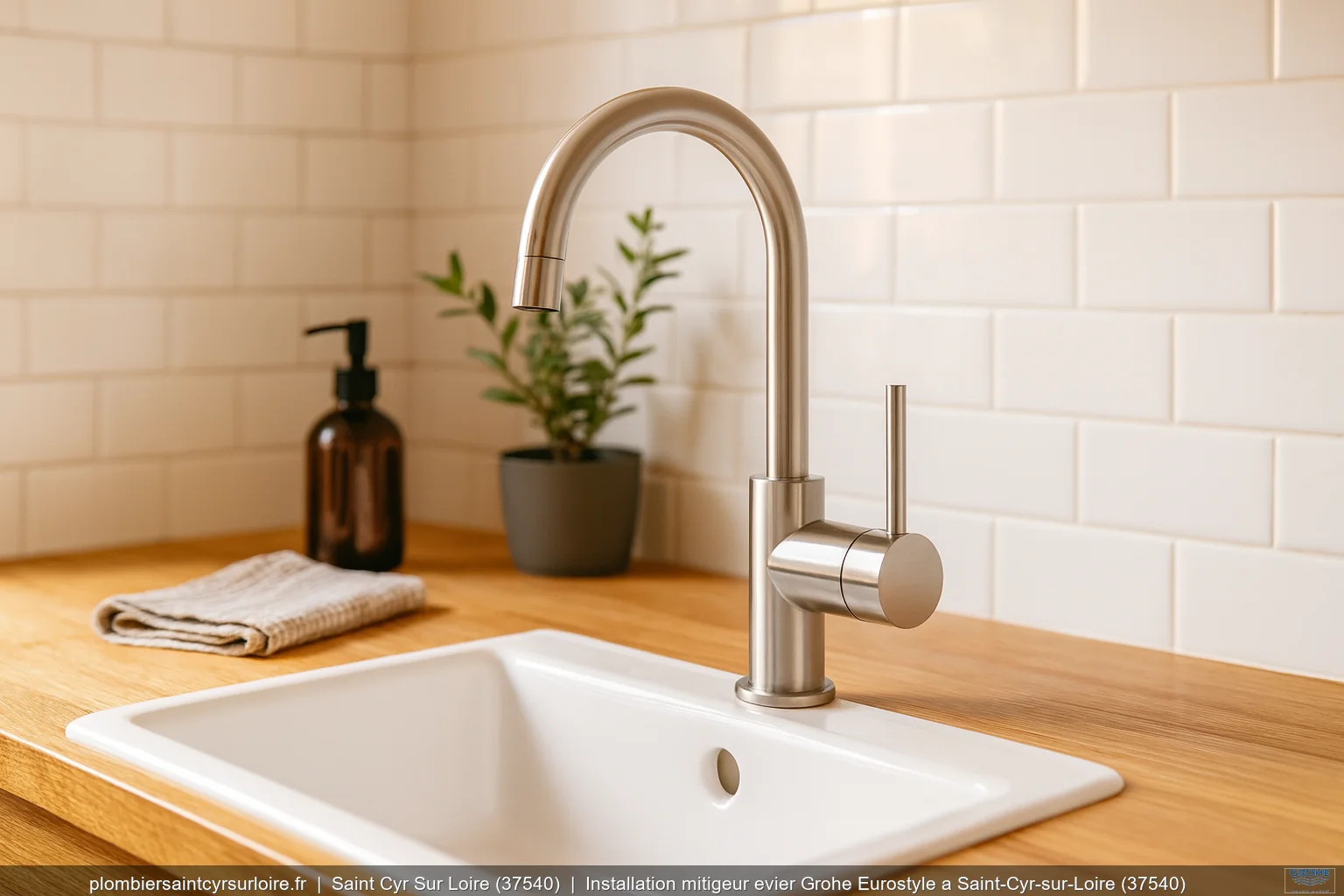 Installation mitigeur evier Grohe Eurostyle a Saint-Cyr-sur-Loire (37540)