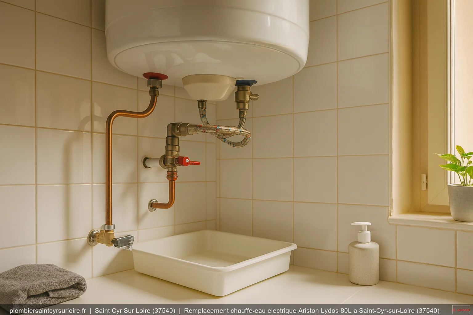 Remplacement chauffe-eau electrique Ariston Lydos 80L a Saint-Cyr-sur-Loire (37540)