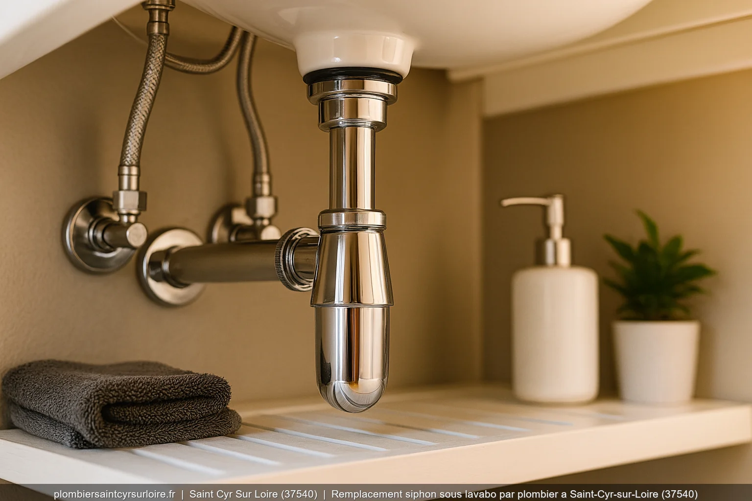 Remplacement siphon sous lavabo par plombier a Saint-Cyr-sur-Loire (37540)