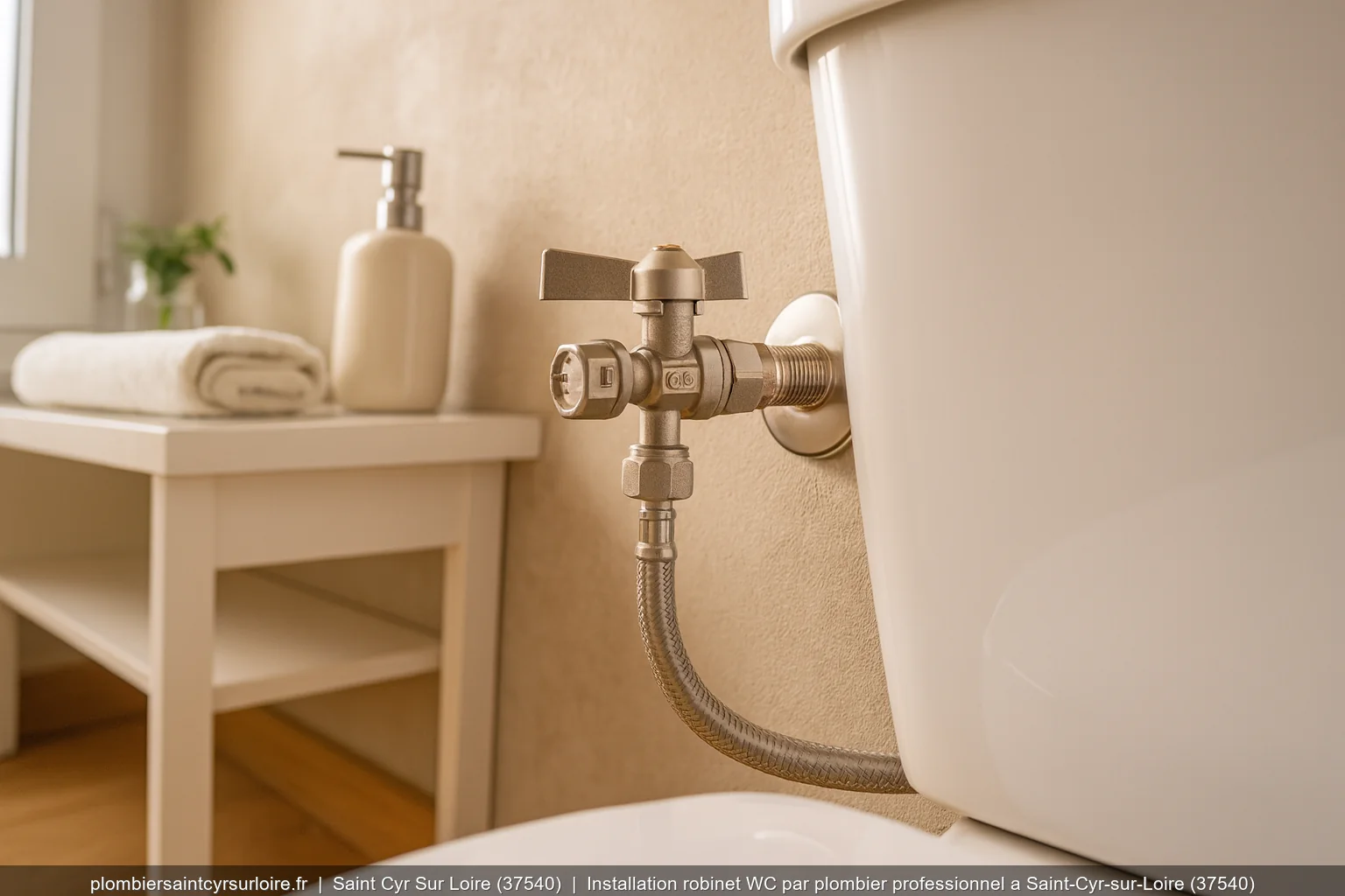 Installation robinet WC par plombier professionnel a Saint-Cyr-sur-Loire (37540)